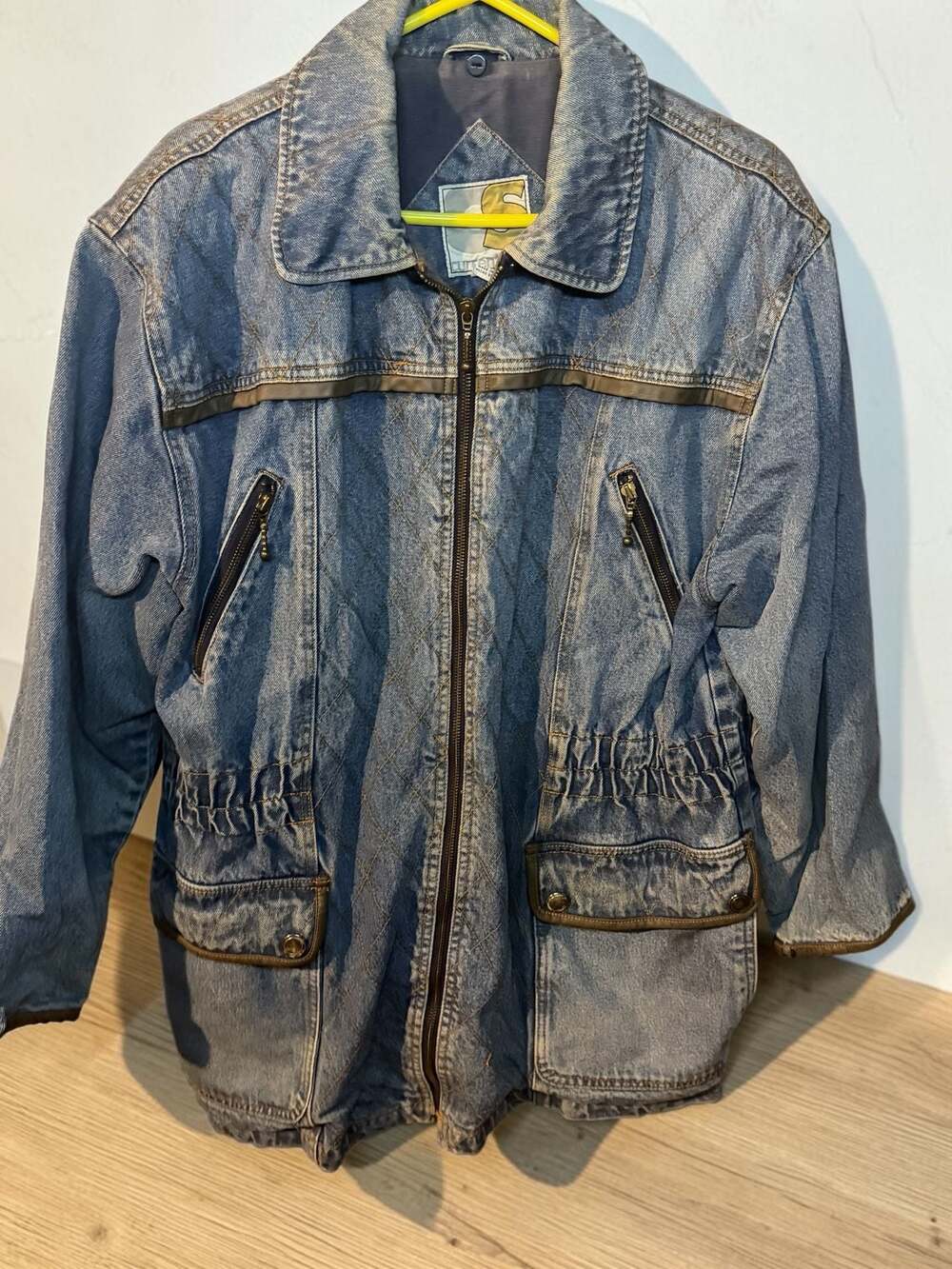 Vintage Current Seen Quilted Denim Zip Up Jacket Size Medium